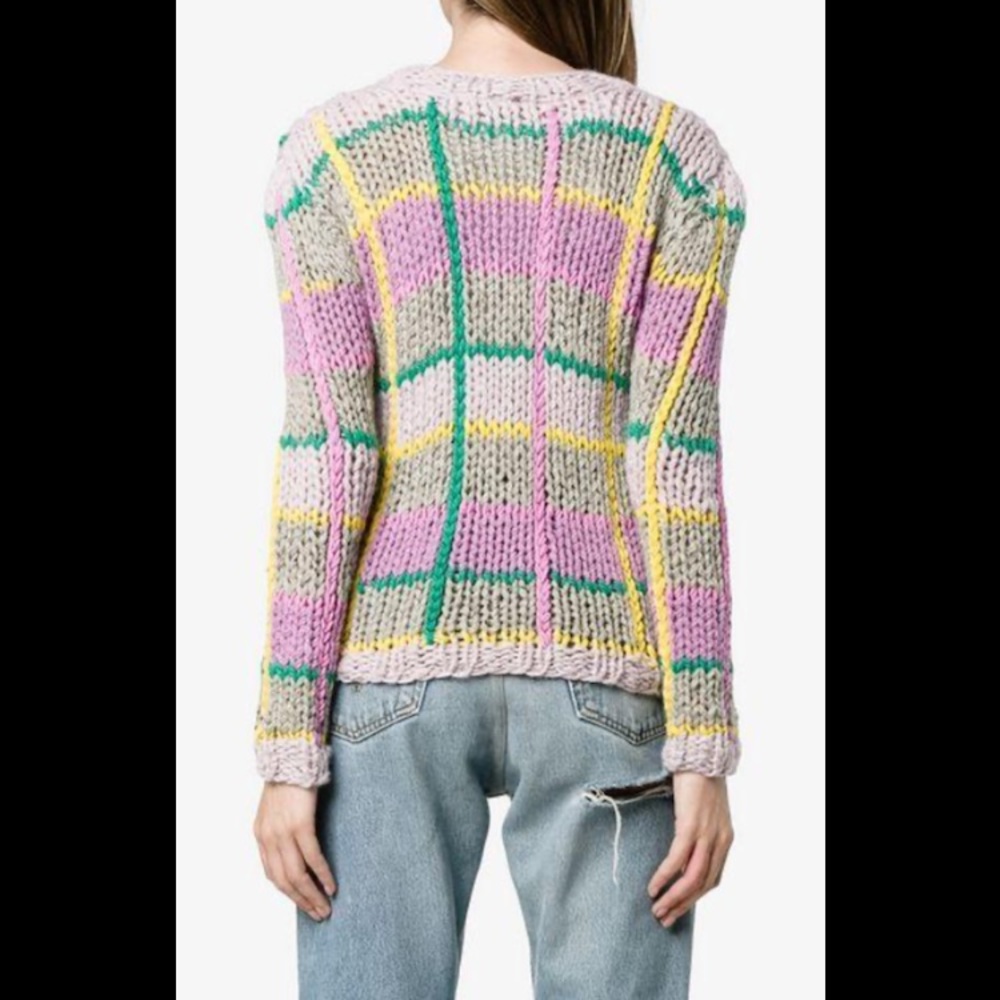 Natasha Zinko Hand Knit Lavender Plaid Cardigan S - Picture 2 of 8